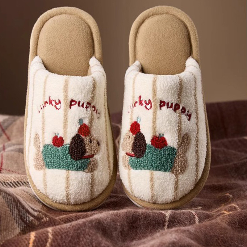 Gyerek pamut papucsok (fleece bélés; kötött felsőrész; EVA talp; uniszex; rajzfilm minta)