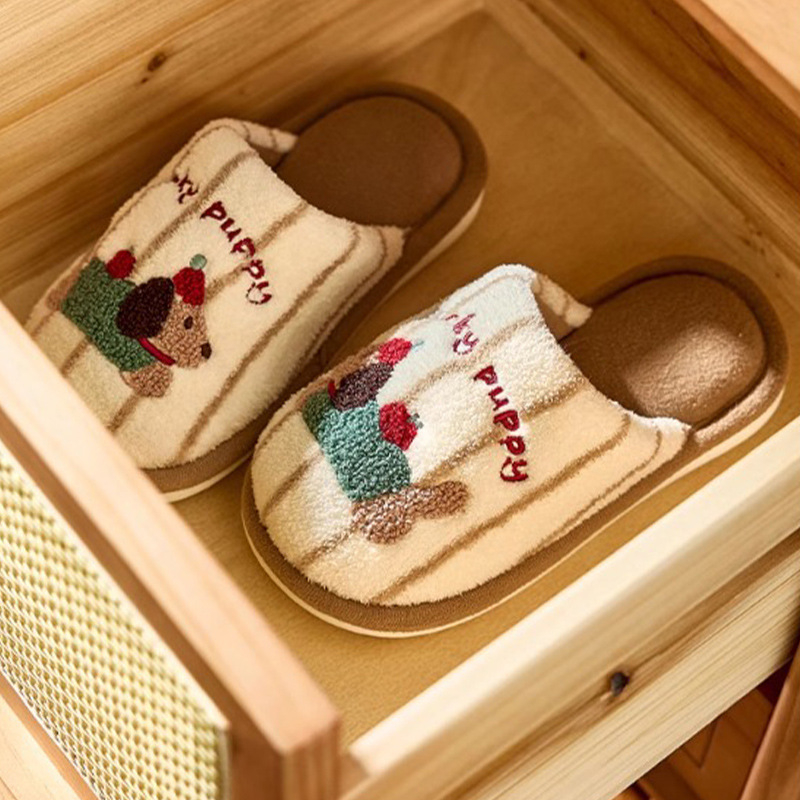 Gyerek pamut papucsok (fleece bélés; kötött felsőrész; EVA talp; uniszex; rajzfilm minta)