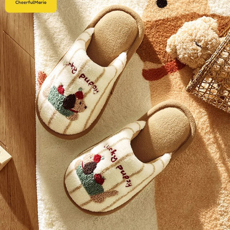 Gyerek pamut papucsok (fleece bélés; kötött felsőrész; EVA talp; uniszex; rajzfilm minta)