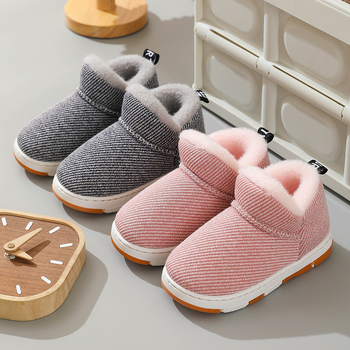 Dječje djevojačke zimske plišane papuče s debelom gumom, za djevojčice 4–16 godina, jesenji stil