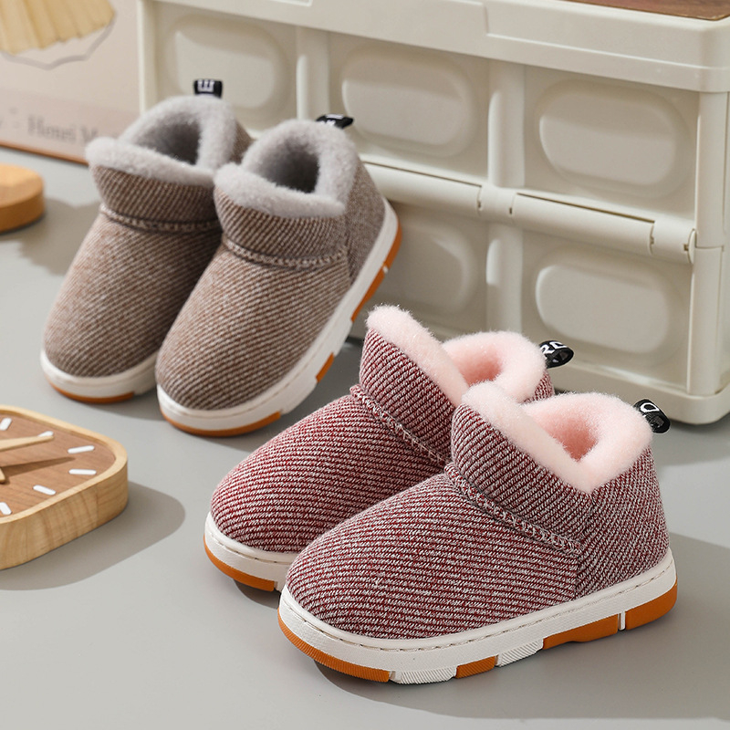 Dječje djevojačke zimske plišane papuče s debelom gumom, za djevojčice 4–16 godina, jesenji stil