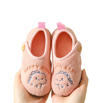 Dječje papuče od pamuka s plišanim unutrašnjim dijelom, životinjski uzorak, TPR potplat, zatvaranje na Velcro (uzrast 1–12 godina)