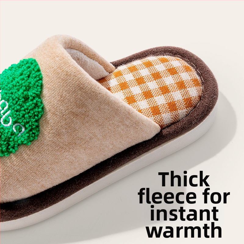 Papuci de casă din bumbac pentru copii cu model desen animat, partea superioară din țesătură, talpă PVC, antiderapante, calde, unisex, pentru copii 4–12 ani, potrivite pentru iarnă, primăvară și toamnă
