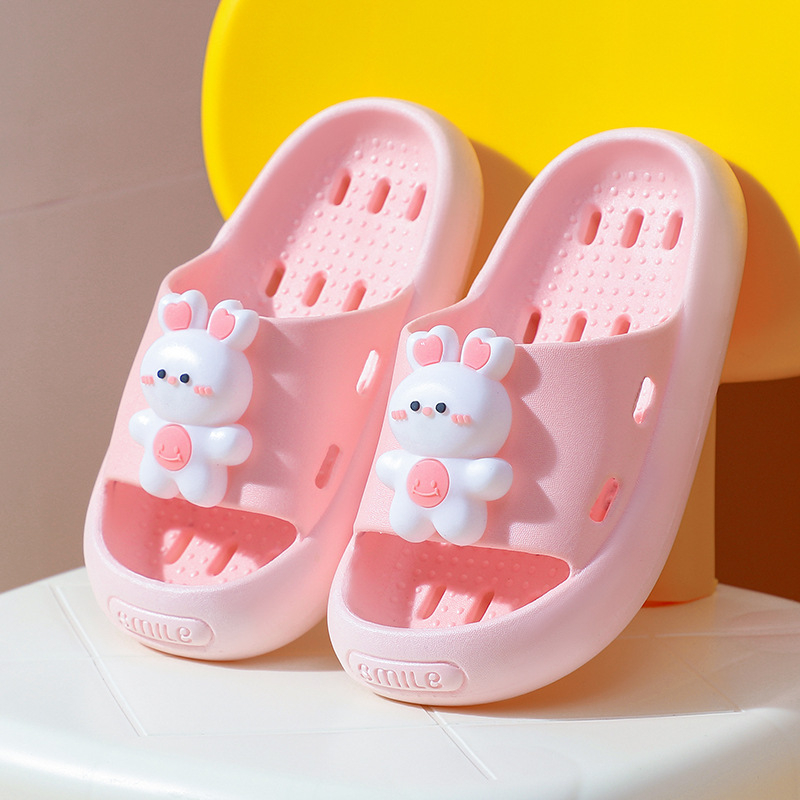 Dječje indoor papuče za djevojčice – Cartoon uzorak, PVC gornji dio i đon, brzo sušenje, protuklizne (4–12 godina)