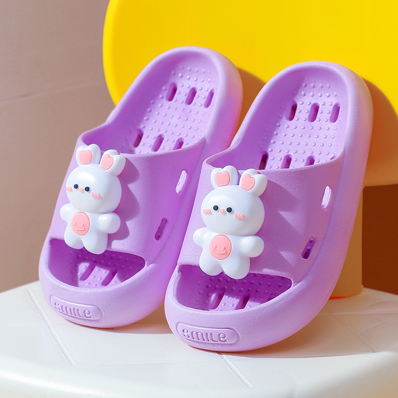 Dječje indoor papuče za djevojčice – Cartoon uzorak, PVC gornji dio i đon, brzo sušenje, protuklizne (4–12 godina)