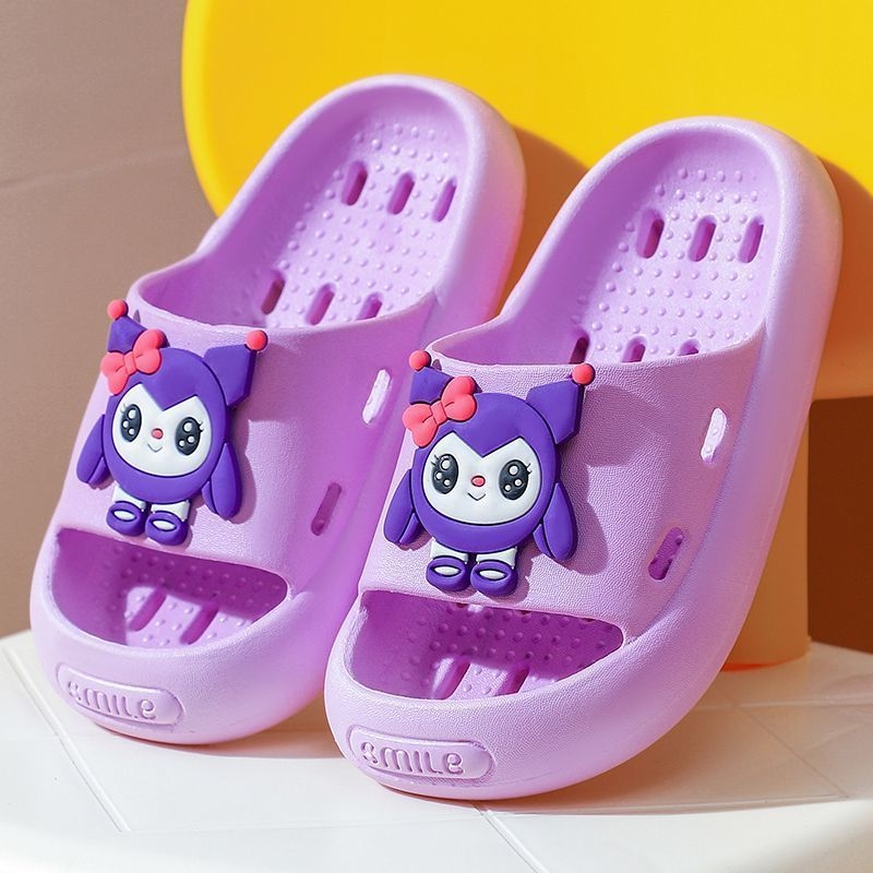 Dječje indoor papuče za djevojčice – Cartoon uzorak, PVC gornji dio i đon, brzo sušenje, protuklizne (4–12 godina)