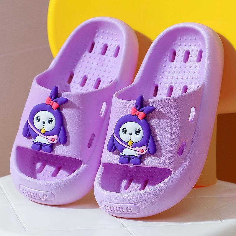 Dječje indoor papuče za djevojčice – Cartoon uzorak, PVC gornji dio i đon, brzo sušenje, protuklizne (4–12 godina)