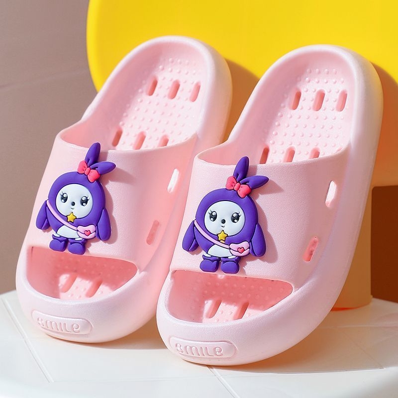 Dječje indoor papuče za djevojčice – Cartoon uzorak, PVC gornji dio i đon, brzo sušenje, protuklizne (4–12 godina)