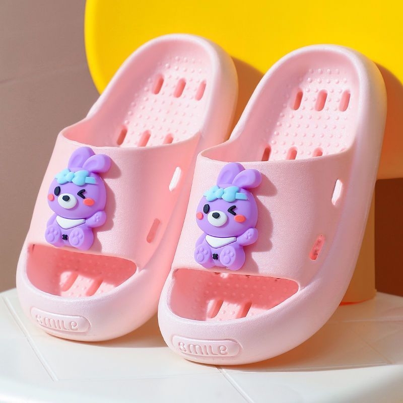 Dječje indoor papuče za djevojčice – Cartoon uzorak, PVC gornji dio i đon, brzo sušenje, protuklizne (4–12 godina)