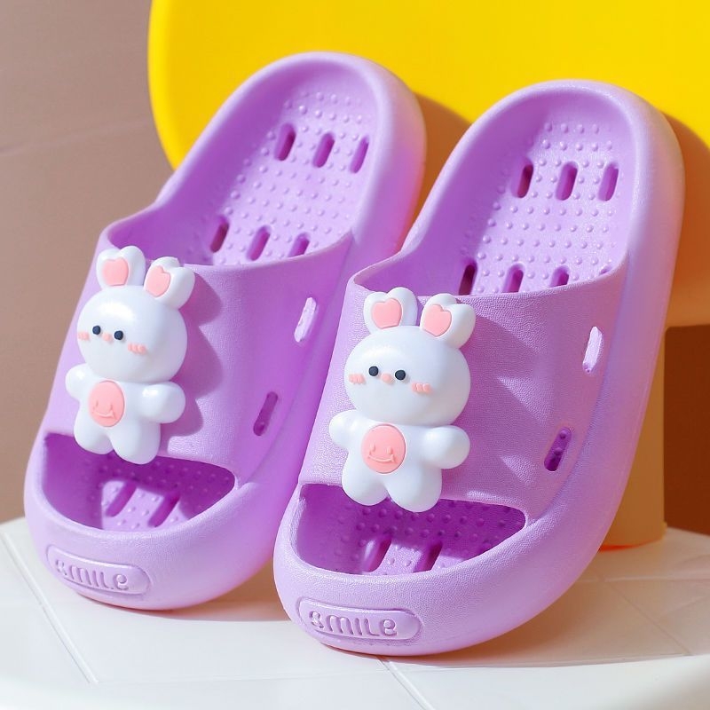 Dječje indoor papuče za djevojčice – Cartoon uzorak, PVC gornji dio i đon, brzo sušenje, protuklizne (4–12 godina)