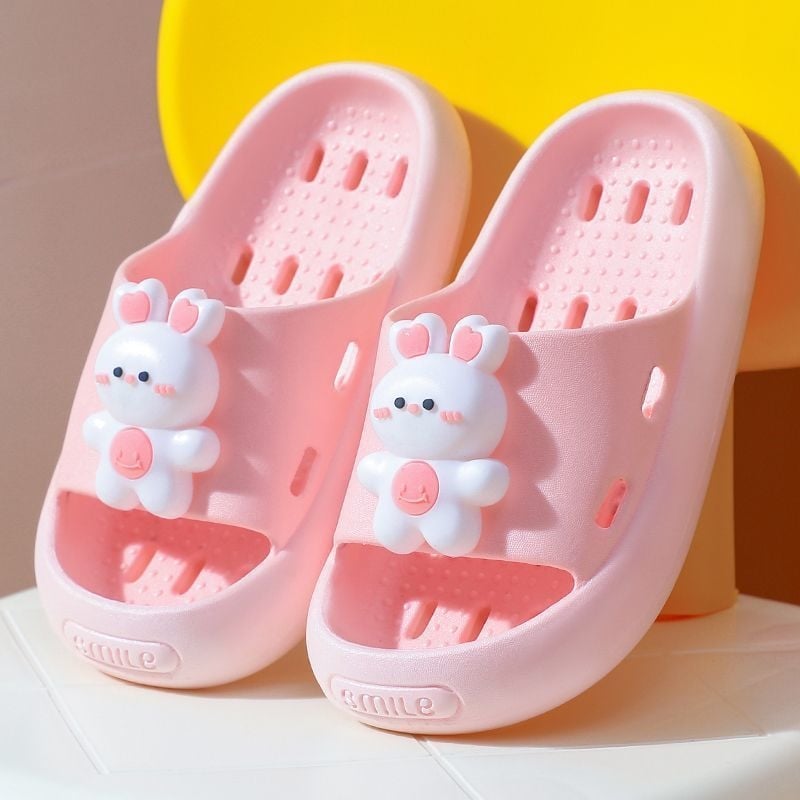 Dječje indoor papuče za djevojčice – Cartoon uzorak, PVC gornji dio i đon, brzo sušenje, protuklizne (4–12 godina)