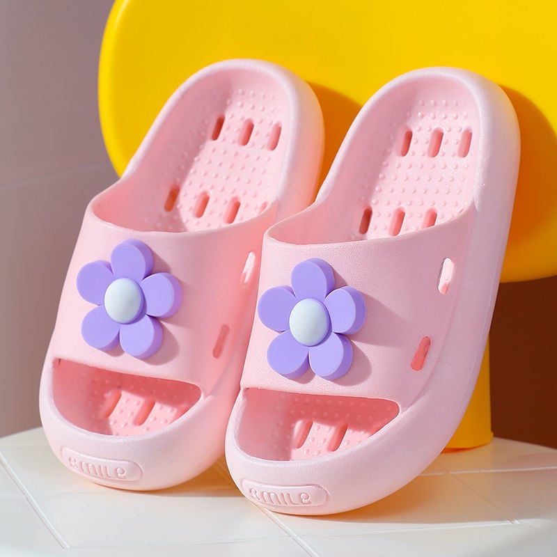 Dječje indoor papuče za djevojčice – Cartoon uzorak, PVC gornji dio i đon, brzo sušenje, protuklizne (4–12 godina)
