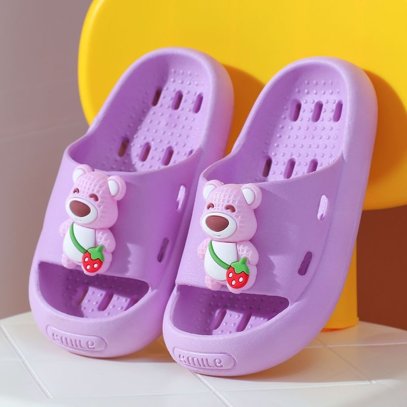 Dječje indoor papuče za djevojčice – Cartoon uzorak, PVC gornji dio i đon, brzo sušenje, protuklizne (4–12 godina)