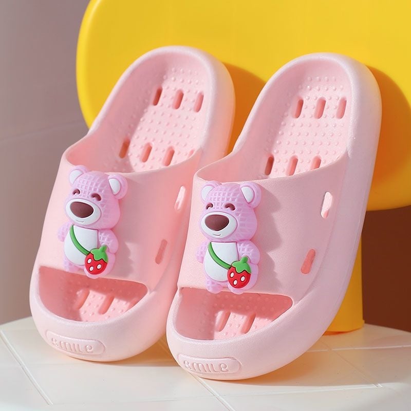 Dječje indoor papuče za djevojčice – Cartoon uzorak, PVC gornji dio i đon, brzo sušenje, protuklizne (4–12 godina)