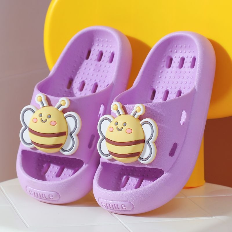 Dječje indoor papuče za djevojčice – Cartoon uzorak, PVC gornji dio i đon, brzo sušenje, protuklizne (4–12 godina)