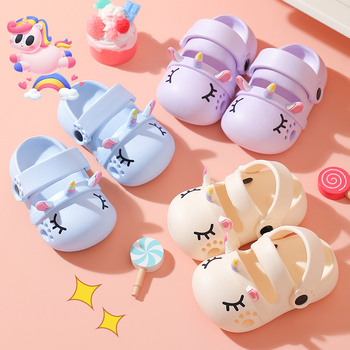 Dječje Crocs-stil EVA sandale s zatvorenim prstima, unisex, za dob 1–16 godina, motiv jednorog Cartoon Paradise, proljetno izdanje 2025