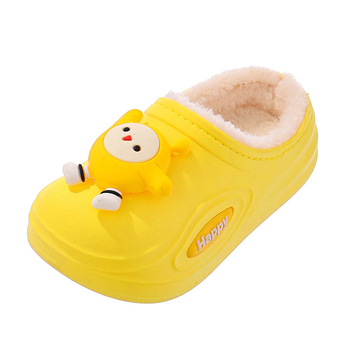 Dječje papuče Cartoon, gornji dio od velura, PVC potplat, protuklizne za unutarnju upotrebu, tople za zimu 2025