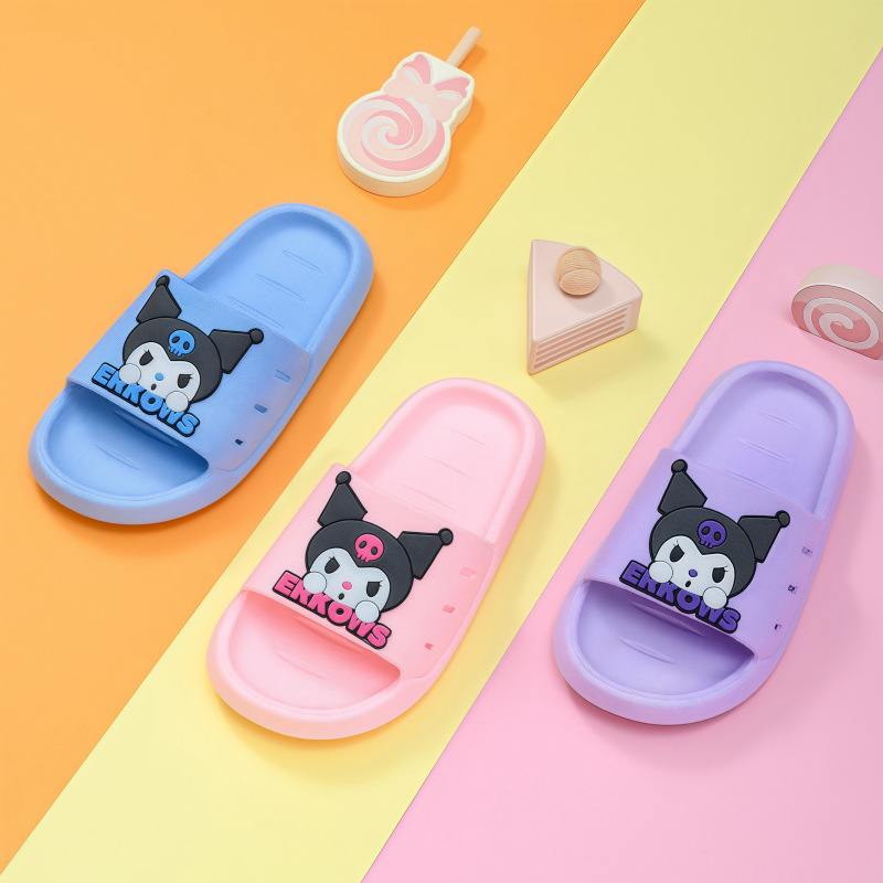 Papuci de copii cu model desen animat, partea superioară și talpa din PVC, unisex, impermeabili, anti-alunecare, lansate în toamna 2023.