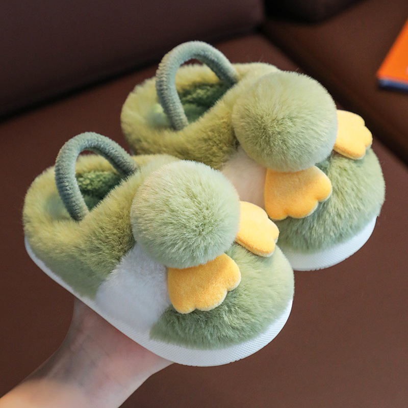 Papuci din bumbac pentru copii 1–3 ani – model cu desene animate, talpă antiderapantă, încălțăminte de interior caldă pentru iarnă
