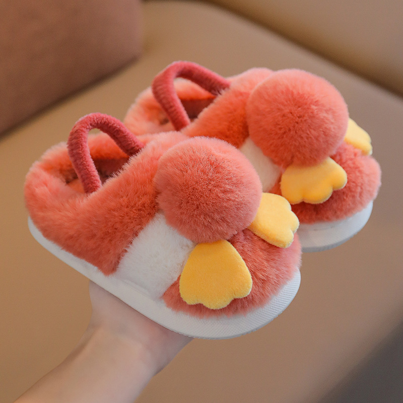 Papuci din bumbac pentru copii 1–3 ani – model cu desene animate, talpă antiderapantă, încălțăminte de interior caldă pentru iarnă