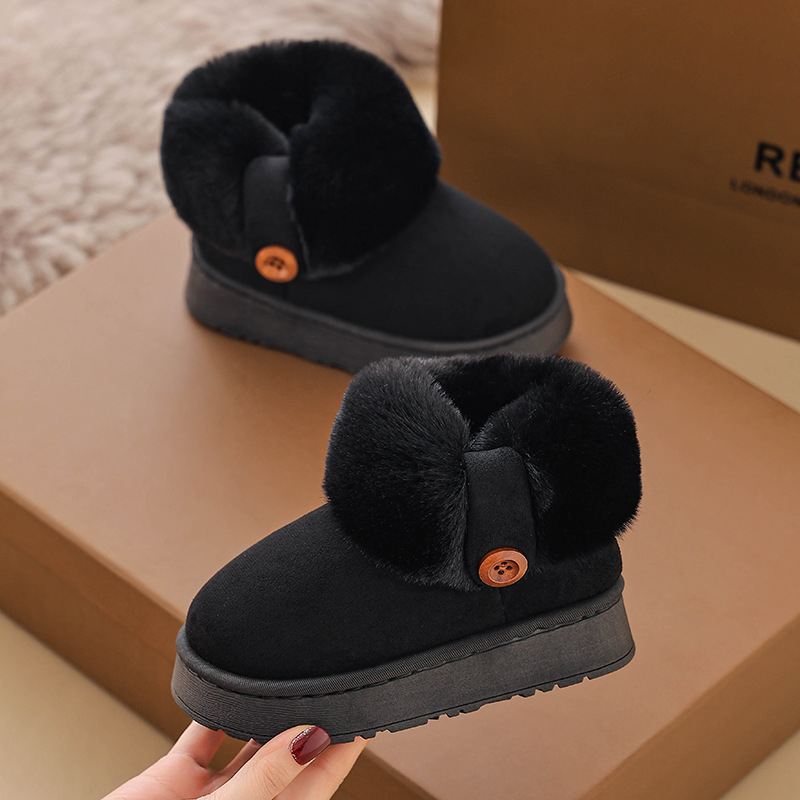 Dječje pamučne papuče sa zatvorenim petama i toplim prstom za jesen-zimu, gornji dio od umjetne kože, za dobnu skupinu 4–16 godina