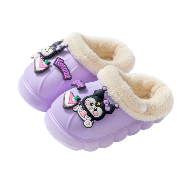 Dječje papuče, PVC gornji dio i potplat, protuklizne, s fleece podlogom, debela potplata, monolitno oblikovane