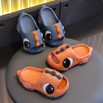 Sandale copii EVA cu dinozaur desen animat, vară - utilizare în interior, talpă antiderapantă, talpă moale