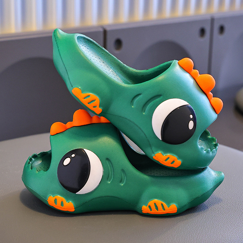Sandale copii EVA cu dinozaur desen animat, vară - utilizare în interior, talpă antiderapantă, talpă moale