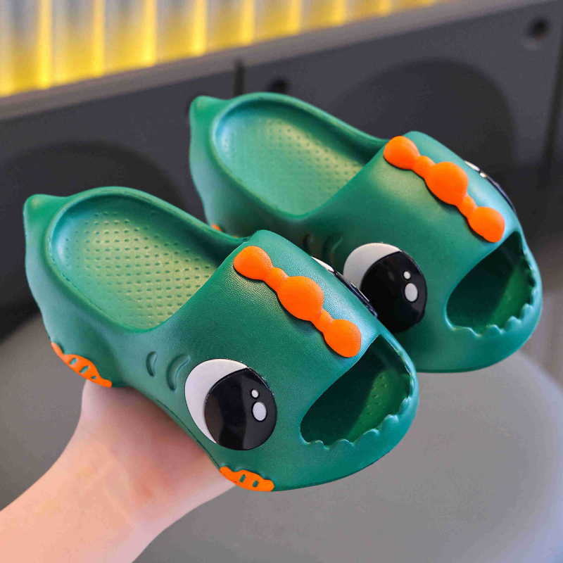 Sandale copii EVA cu dinozaur desen animat, vară - utilizare în interior, talpă antiderapantă, talpă moale