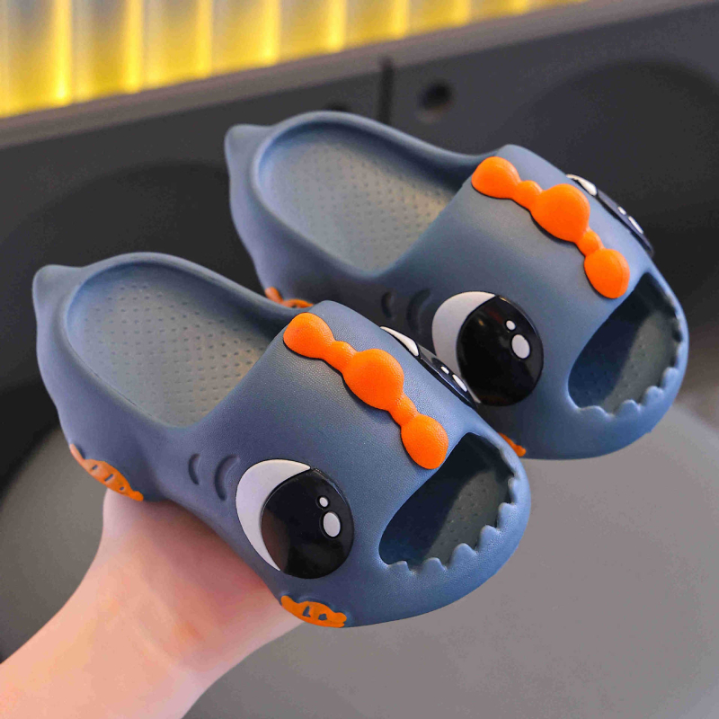 Sandale copii EVA cu dinozaur desen animat, vară - utilizare în interior, talpă antiderapantă, talpă moale