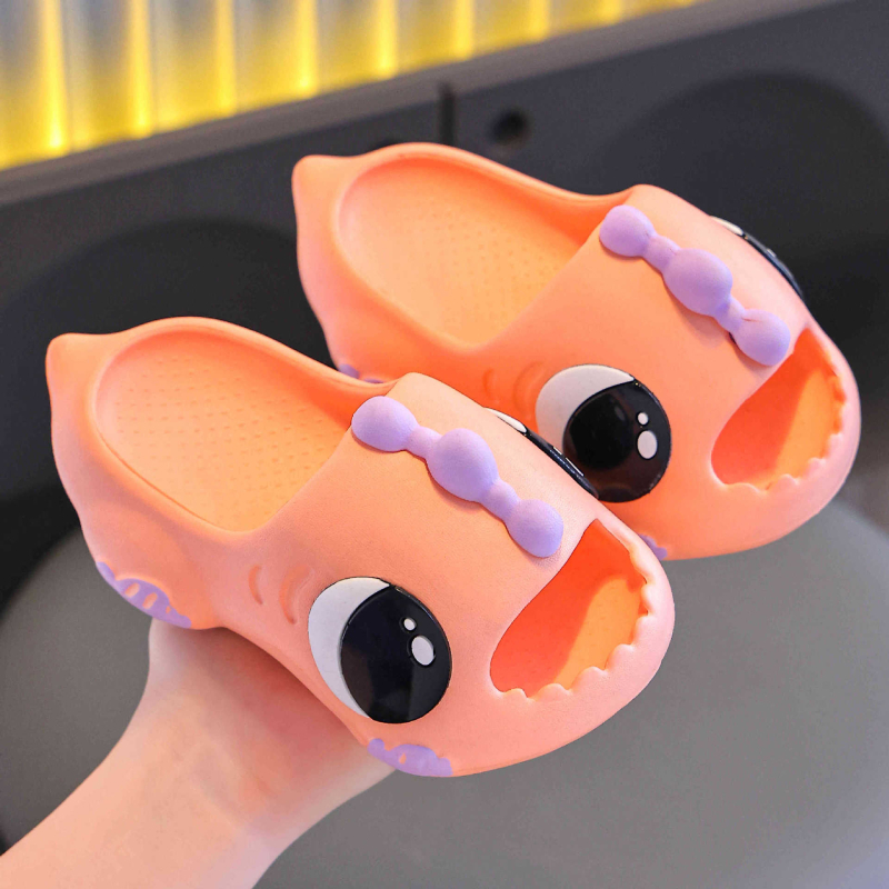 Sandale copii EVA cu dinozaur desen animat, vară - utilizare în interior, talpă antiderapantă, talpă moale