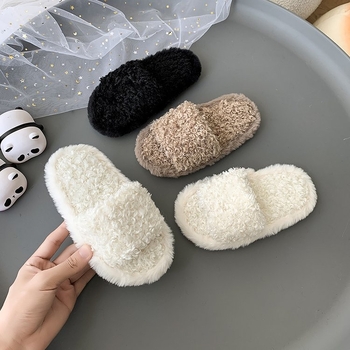 Dječje plišane papuče s gornjim dijelom od koral fleksa, PVC đon – unisex, zima i jesen, uzrast 4–6 godina