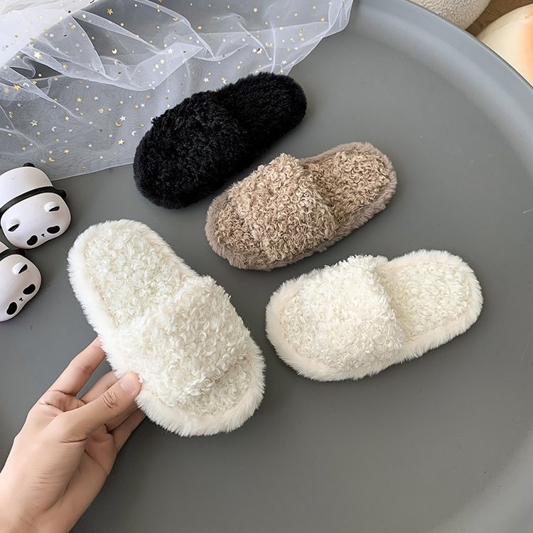 Dječje plišane papuče s gornjim dijelom od koral fleksa, PVC đon – unisex, zima i jesen, uzrast 4–6 godina