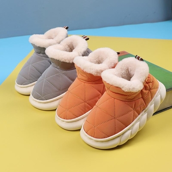 Papuci de interior pentru copii, cu călcâi închis, partea superioară din piele artificială, talpă TPR, pentru vârste 1–12 ani