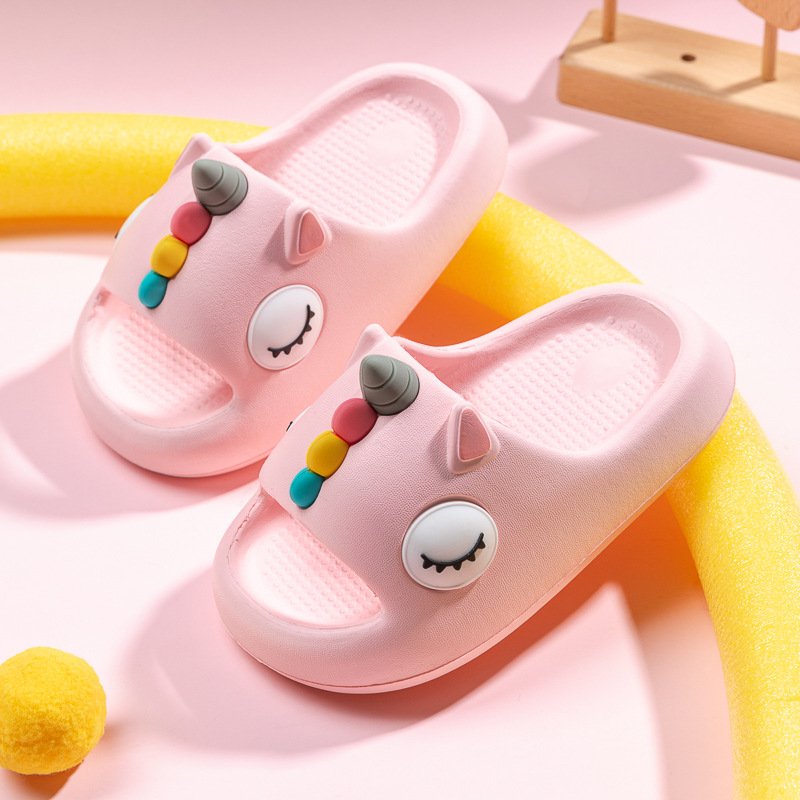 Gyerekeknek szandál nyárra, EVA felső rész és EVA talp, unikornis mintával, lélegző és csúszásmentes, 4–12 éveseknek