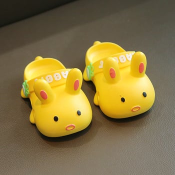 Papuci de copii cu iepuraș – unisex, închise la vârf, PVC partea superioară, pentru toate anotimpurile, antiderapante, pentru vârste 1–16 ani