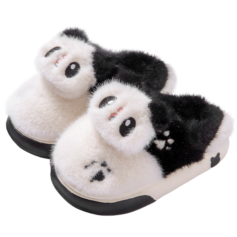Gyerekeknek pamut papucs plüss felsőrésszel, EVA csúszásmentes talppal, állat mintázat, meleg, relif felület