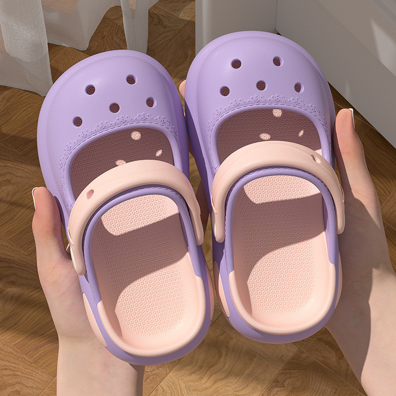 Crocs-stílusú lukas szandál, EVA felsőrész, zárt orr, vastag talp, gyorsan száradó, csúszásmentes, lányoknak és gyerekeknek, nyár 2025