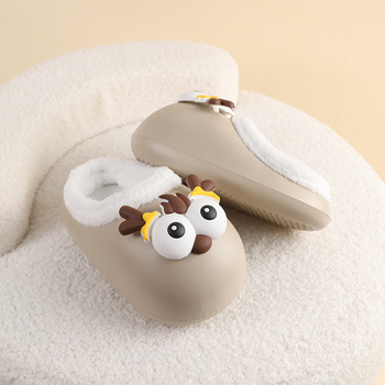 Gyerekeknek készült EVA papucs, rajzfilm minta, fleece bélés, vastag talp, beltéri használatra