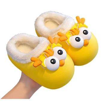 Gyerekeknek készült EVA papucs, rajzfilm minta, fleece bélés, vastag talp, beltéri használatra