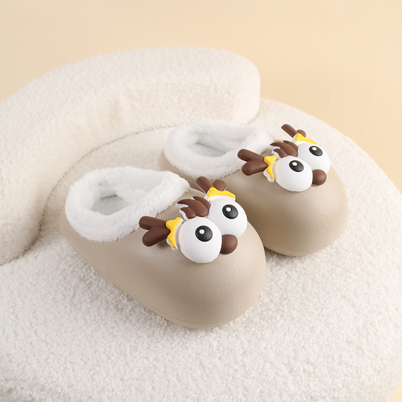 Gyerekeknek készült EVA papucs, rajzfilm minta, fleece bélés, vastag talp, beltéri használatra