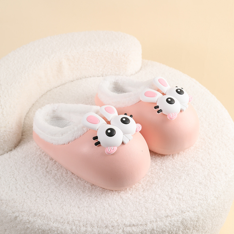 Gyerekeknek készült EVA papucs, rajzfilm minta, fleece bélés, vastag talp, beltéri használatra