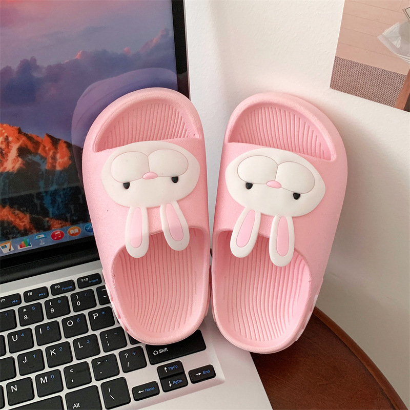 Gyerekeknek készült papucs Cartoon nyuszis mintával, PVC felsőrész és talp, 1-16 éveseknek, Nyár 2024