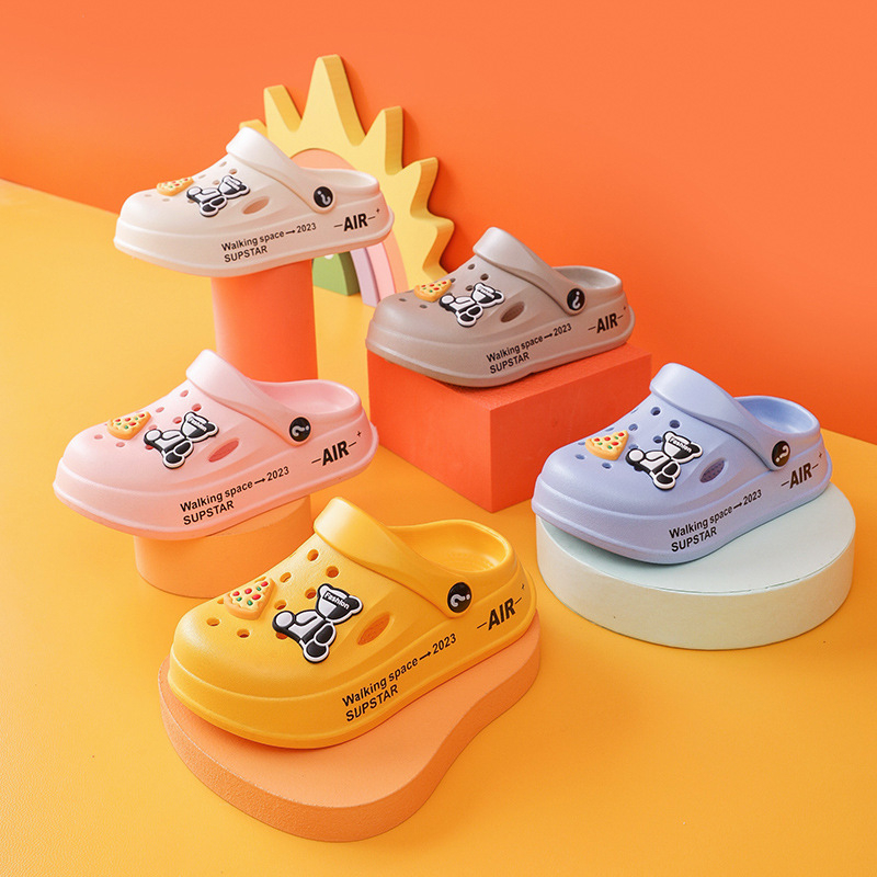 Gyerekek EVA Crocs-stílusú papucs, uniszex, rajzfilm, beltéri és kültéri használatra, 7–12 évesek