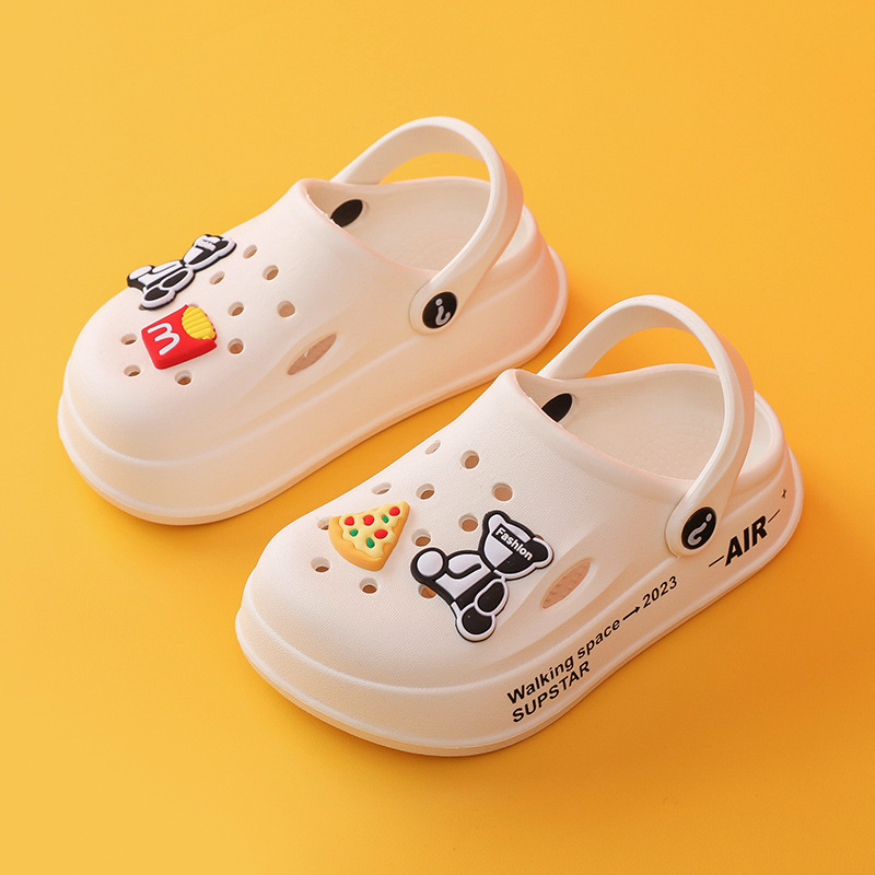 Gyerekek EVA Crocs-stílusú papucs, uniszex, rajzfilm, beltéri és kültéri használatra, 7–12 évesek