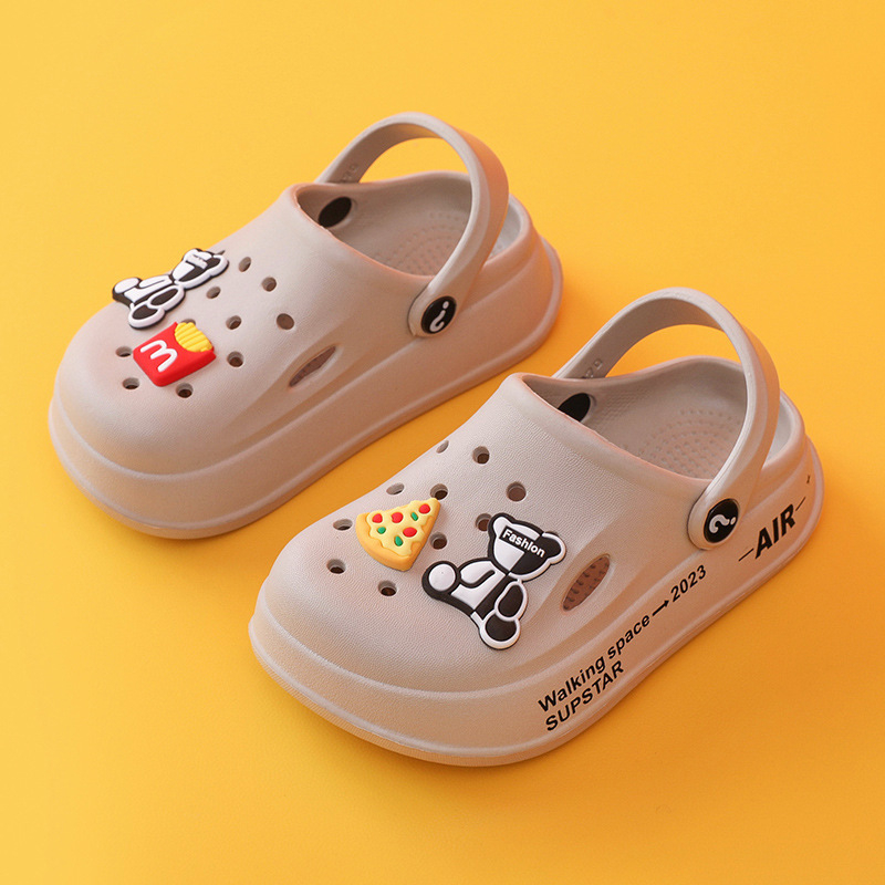 Gyerekek EVA Crocs-stílusú papucs, uniszex, rajzfilm, beltéri és kültéri használatra, 7–12 évesek