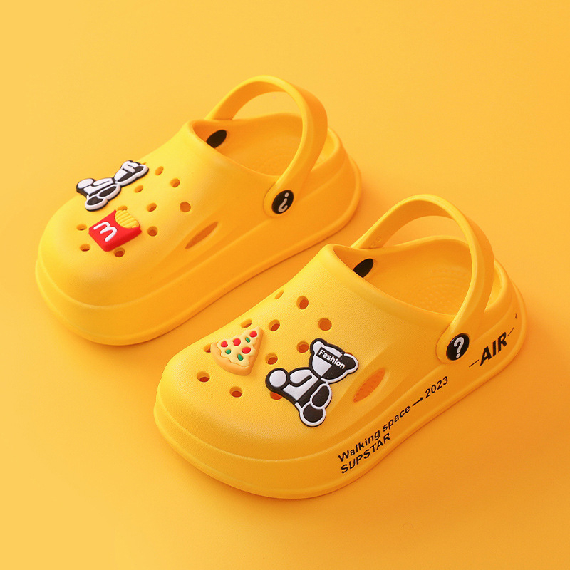 Gyerekek EVA Crocs-stílusú papucs, uniszex, rajzfilm, beltéri és kültéri használatra, 7–12 évesek