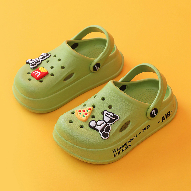 Gyerekek EVA Crocs-stílusú papucs, uniszex, rajzfilm, beltéri és kültéri használatra, 7–12 évesek