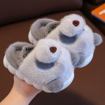 Gyermek pamut papucs beltéri használatra, PVC talp, rajzfilm mintával, 2024 tél, 1–16 évesek számára