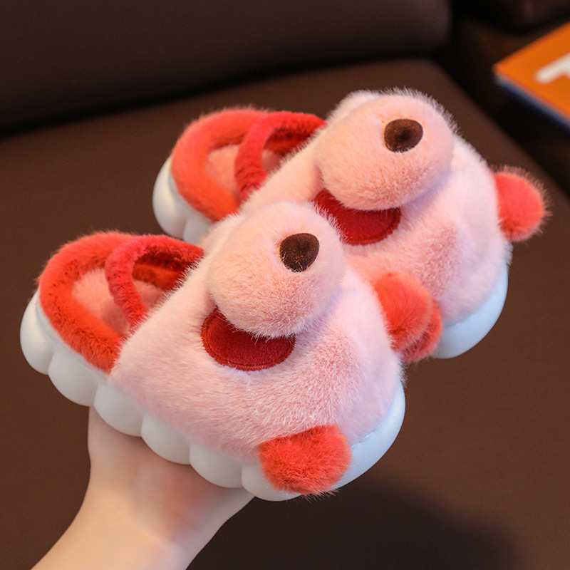 Gyermek pamut papucs beltéri használatra, PVC talp, rajzfilm mintával, 2024 tél, 1–16 évesek számára